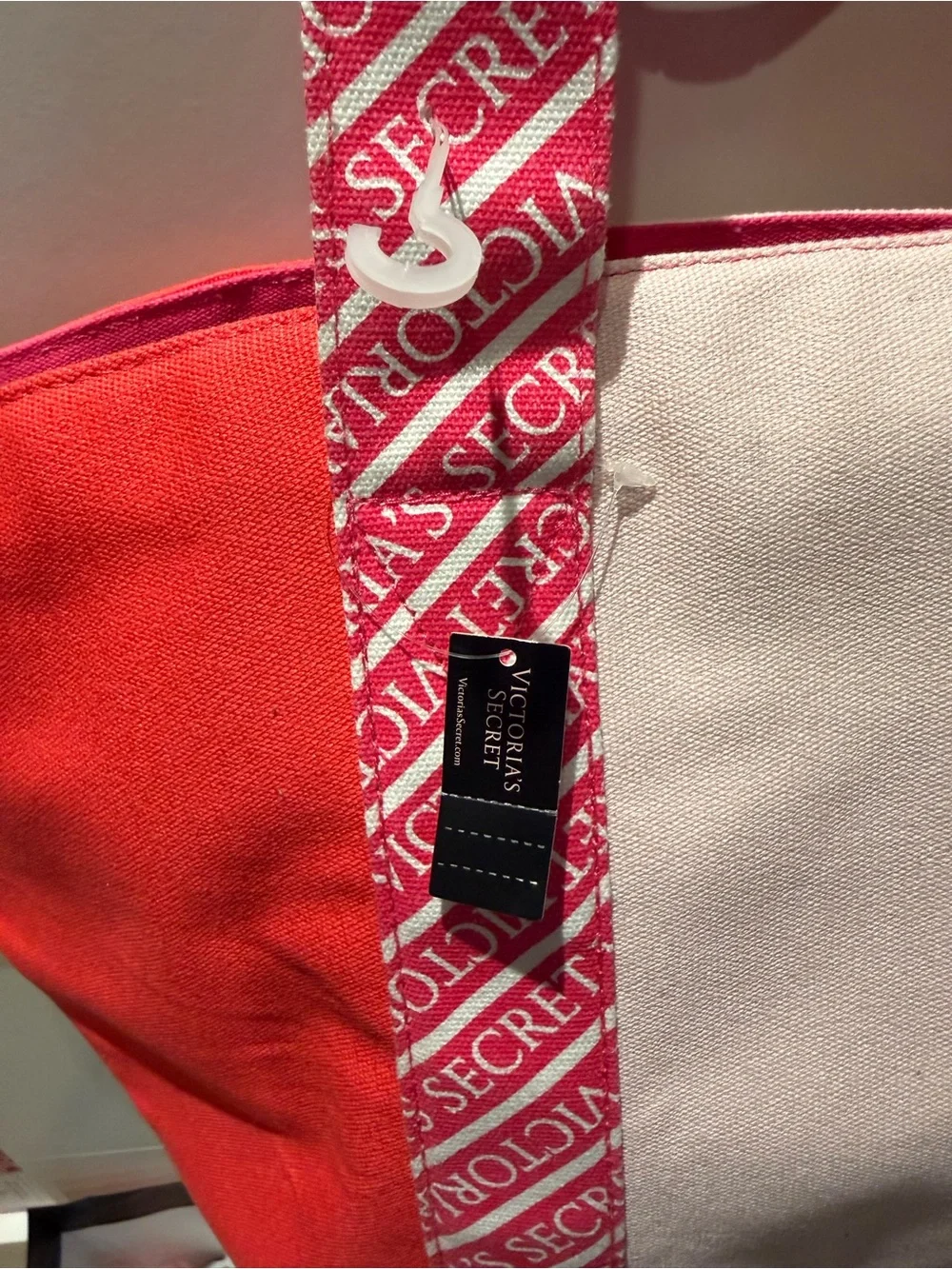 Victoria's Secret Pink, Cream & Red Colorblock Tote